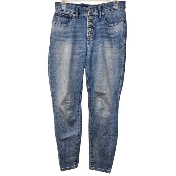 Lucky Brand Denim - Lucky Brand Bridgette Skinny Jeans 2/26 High Rise Button Fly Distressed Denim